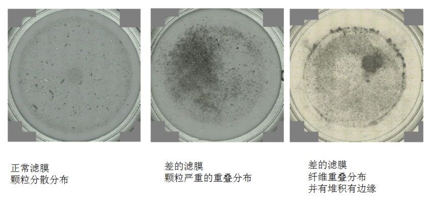 正常滤膜与差点滤膜的对比